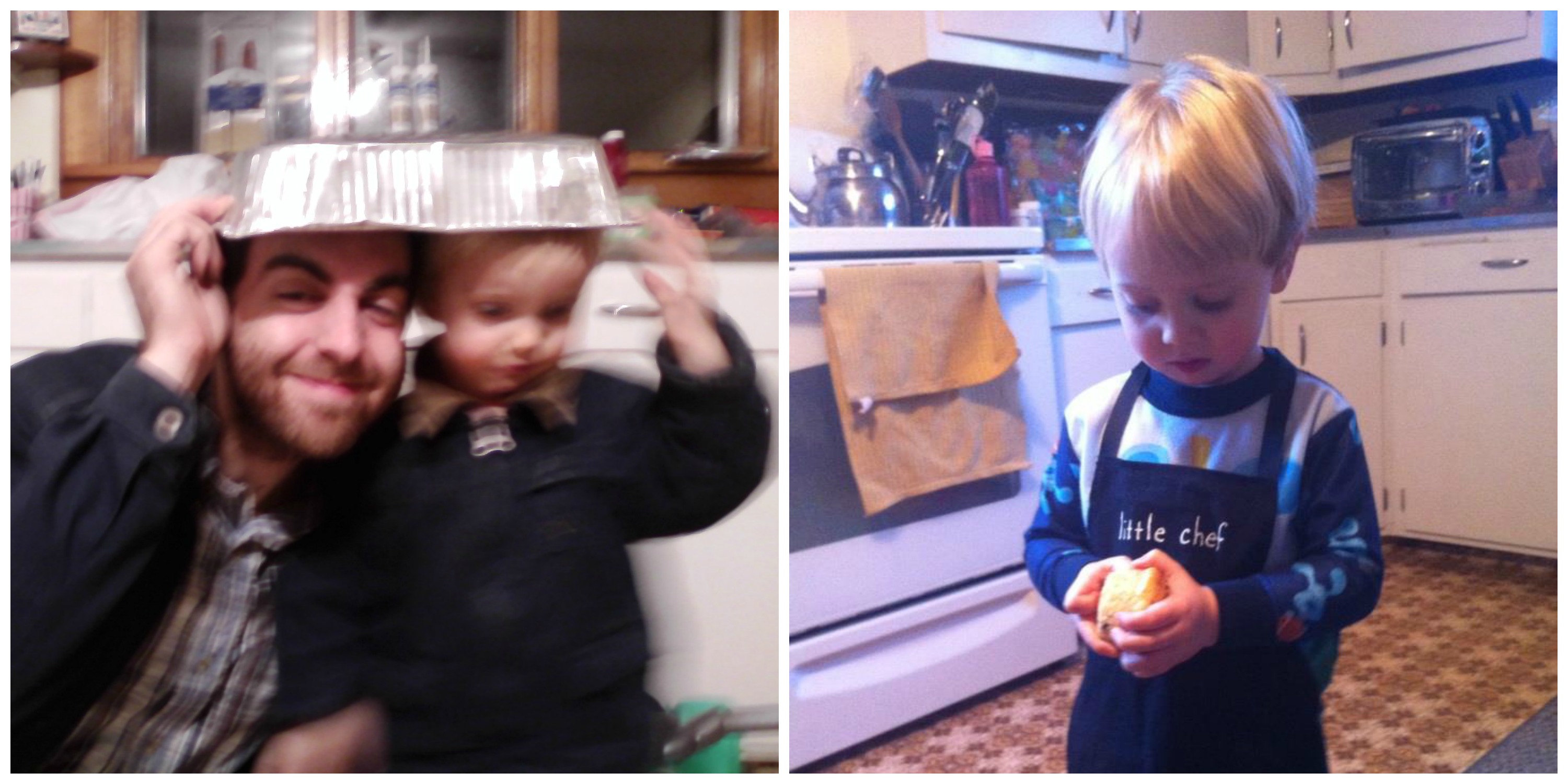 My two guys helping out in the kitchen. :)